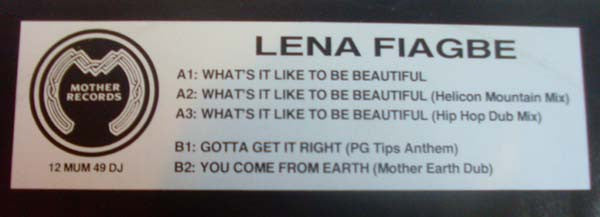 Lena Fiagbe : What's It Like To Be Beautiful (12", Promo)