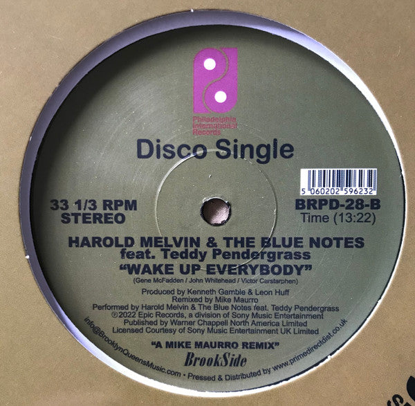 The O'Jays / Harold Melvin And The Blue Notes Feat. Teddy Pendergrass : I Love Music / Wake Up Everybody (The Mike Maurro Remixes) (12")