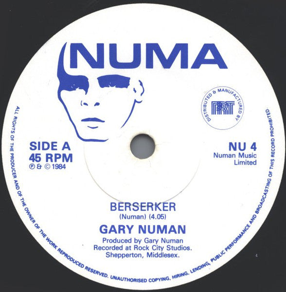 Gary Numan : Berserker (7", Single)