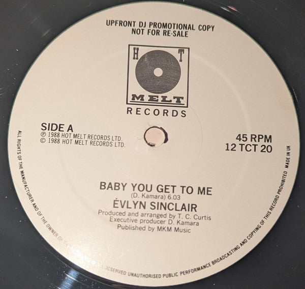 Evlin Sinclair : Baby You Get To Me (12", Promo)
