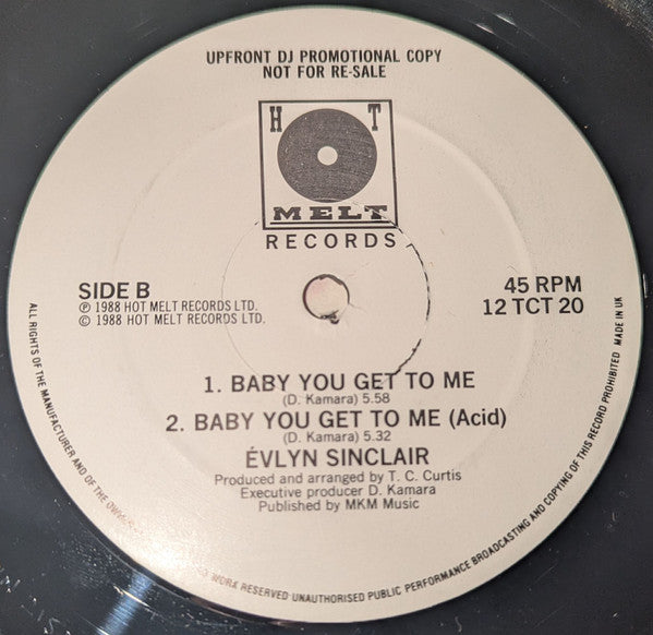 Evlin Sinclair : Baby You Get To Me (12", Promo)