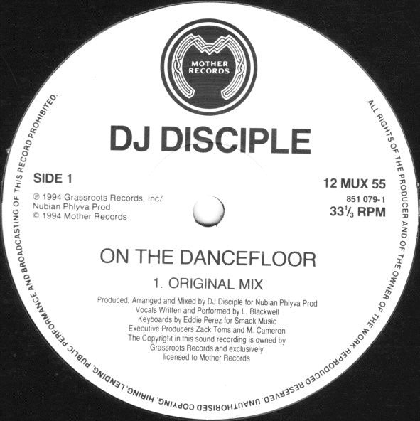 DJ Disciple : On The Dancefloor (Remix) (12")