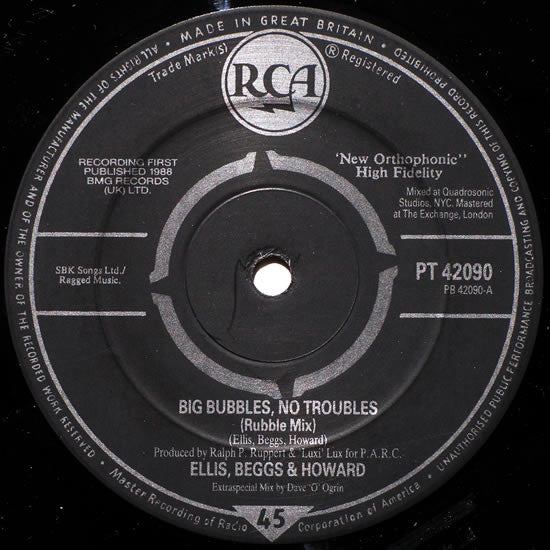 Ellis, Beggs & Howard : Big Bubbles, No Troubles (12", Single)