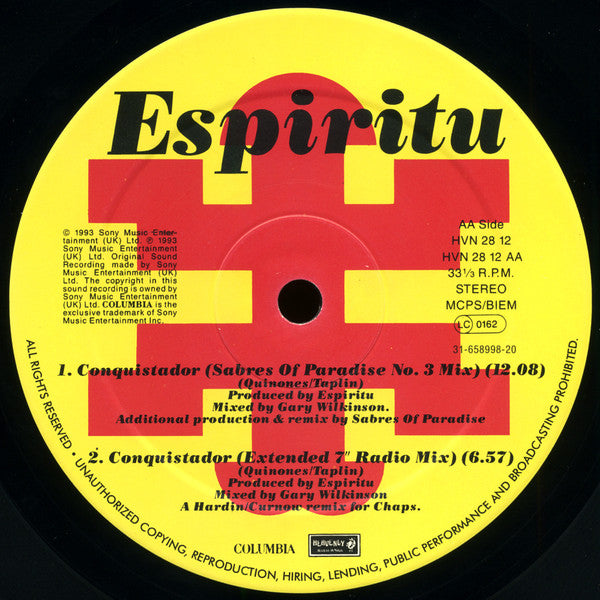 Espiritu : Conquistador (12", Single)