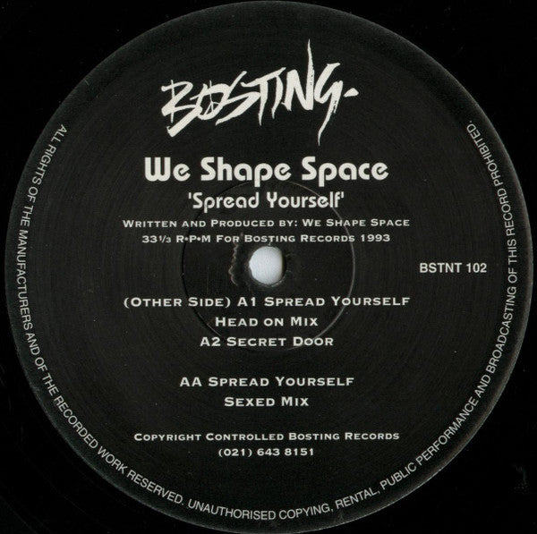 We Shape Space : Spread Yourself (12")