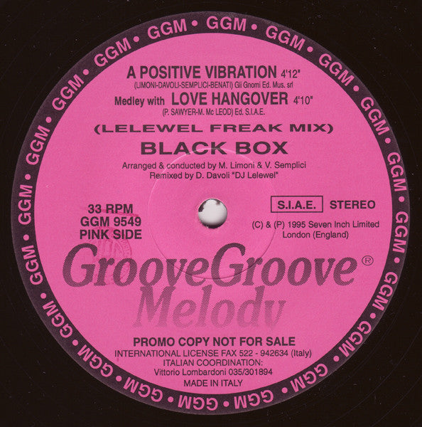 Black Box : A Positive Vibration (Part II) (12", Promo)