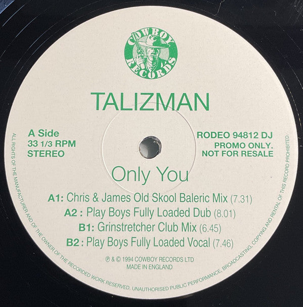 Talizman : Only You (12", Promo)
