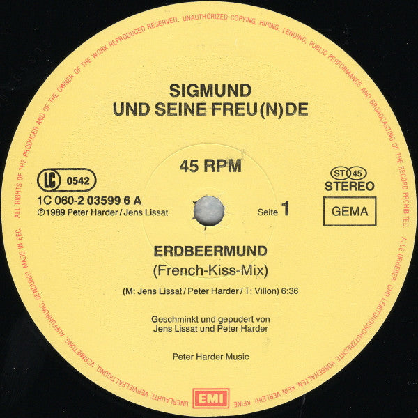 Sigmund Und Seine Freu(n)de* : Erdbeermund (12", Maxi)