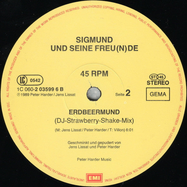 Sigmund Und Seine Freu(n)de* : Erdbeermund (12", Maxi)