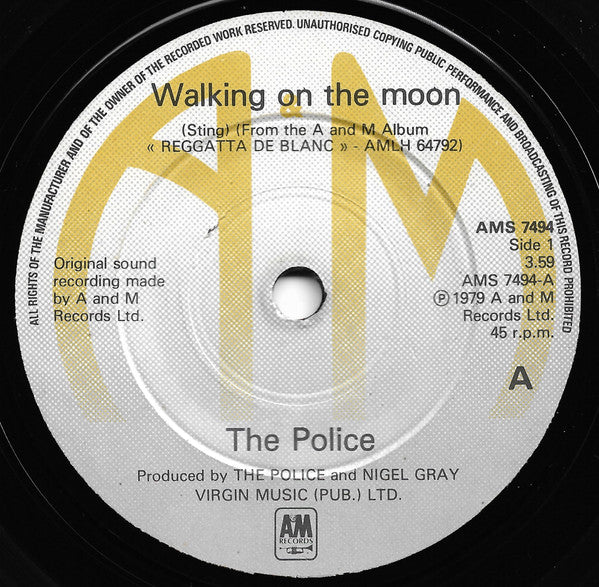 The Police : Walking On The Moon (7", Single)