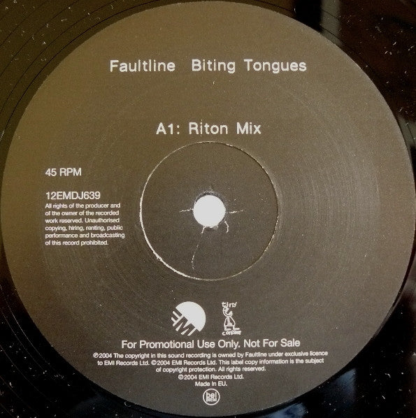 Faultline : Biting Tongues (12", Promo)