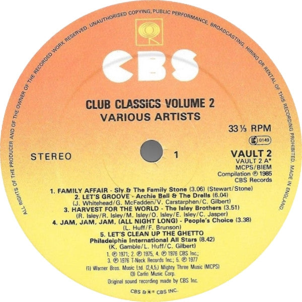 Various : Club Classics Volume 2 (LP, Comp)