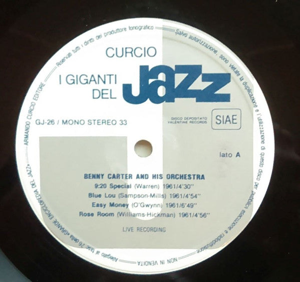 Harry "The Hipster" Gibson / Benny Carter / Cecil Gant : I Giganti Del Jazz Vol. 26 (LP)