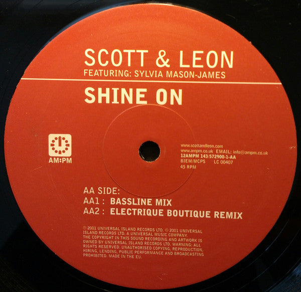 Scott & Leon Featuring: Sylvia Mason-James : Shine On (12")