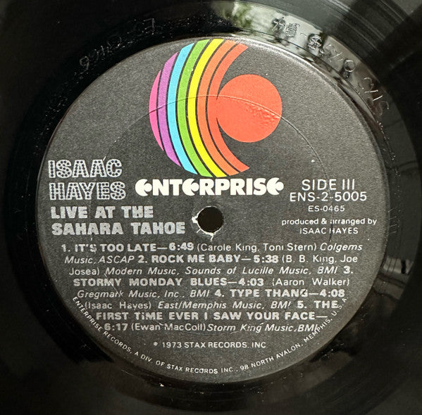 Isaac Hayes : Live At The Sahara Tahoe (2xLP, Album, RP, Son)