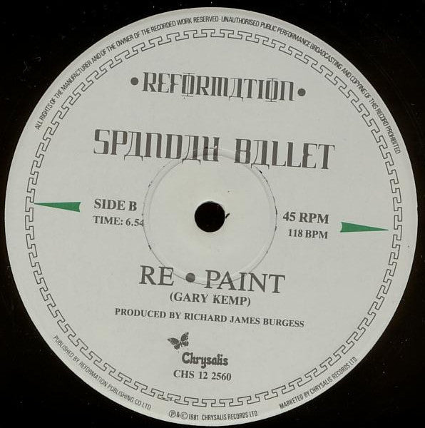 Spandau Ballet : Paint Me Down (12", Single)