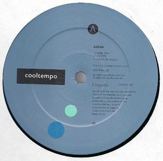 Adeva !* : I Thank You (The Smack Mixes) (12")