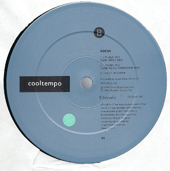 Adeva !* : I Thank You (The Smack Mixes) (12")
