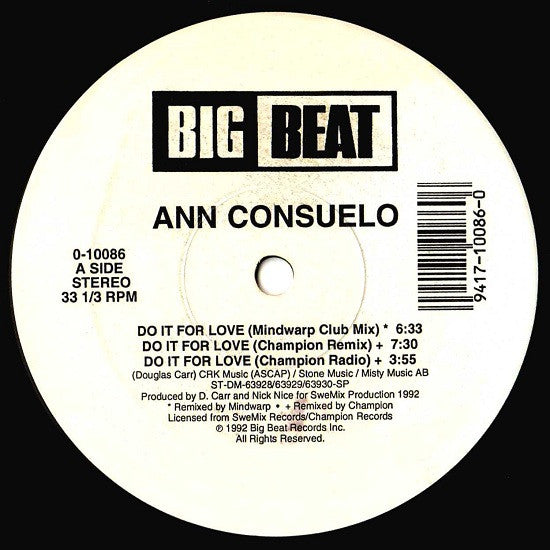Ann Consuelo : Do It For Love (12")