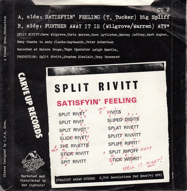 Split Rivitt : Satisfyin' Feeling (7", Single)