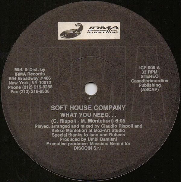 Soft House Company : What You Need... (12")