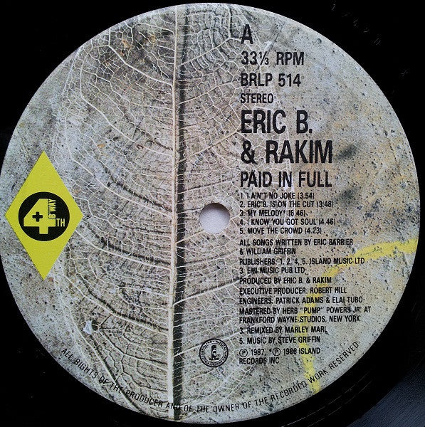 Eric B. & Rakim : Paid In Full (LP, Album)