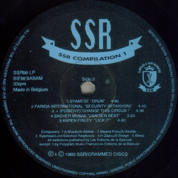 Various : Sampleur Et Sans Reproche (SSR Compilation 1) (LP, Comp)