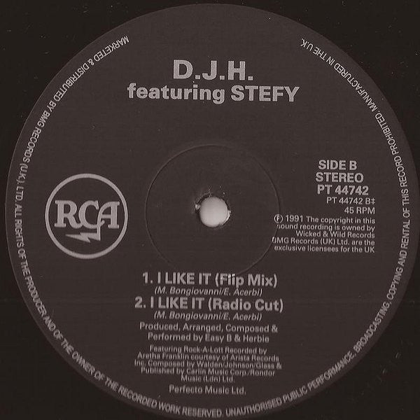 D.J.H. Featuring Stefy* : I Like It (12", Single)