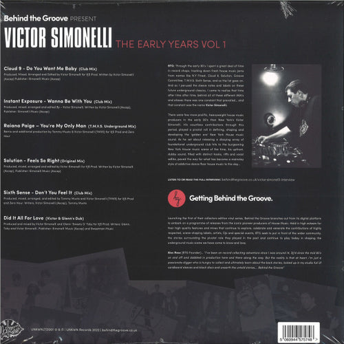 Behind The Groove (2) Present Victor Simonelli : The Early Years Vol 1 (2x12", Comp, Ltd)