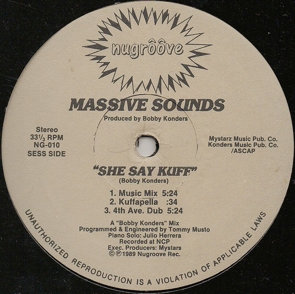 Massive Sounds : She Say Kuff (12", Old)