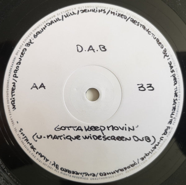 D.A.B* : Gotta Keep Movin' (12")