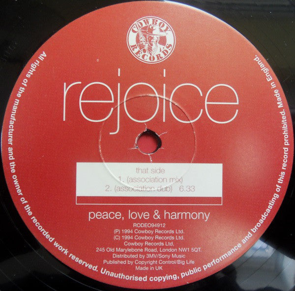 Rejoice : Peace, Love & Harmony (12")