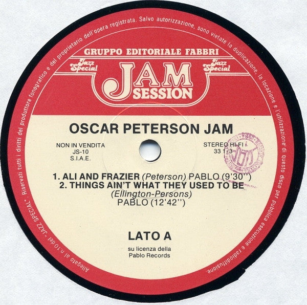 Oscar Peterson : Oscar Peterson Jam (LP, Comp, RM)