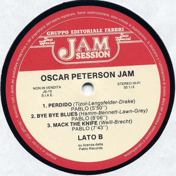 Oscar Peterson : Oscar Peterson Jam (LP, Comp, RM)
