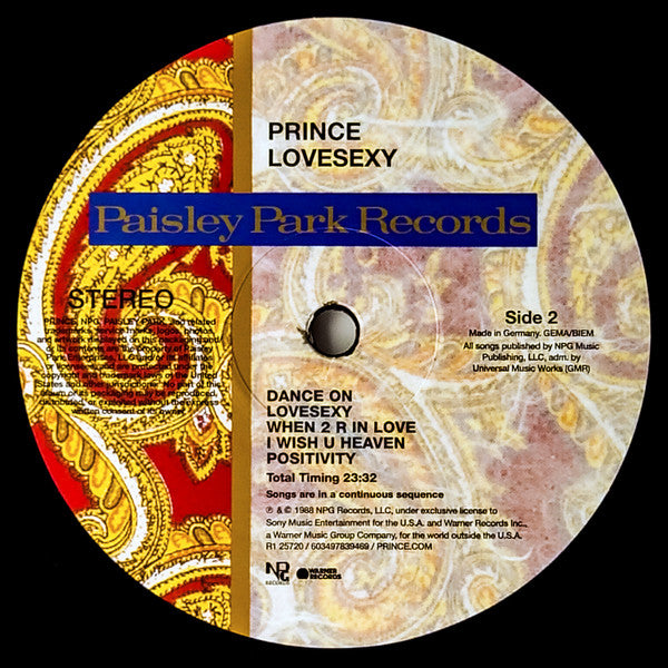 Prince : Lovesexy (LP, Album, RE, Opt)