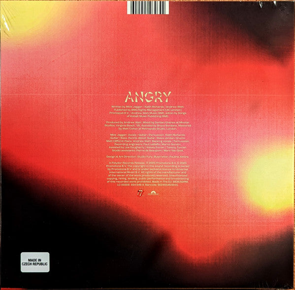 The Rolling Stones : Angry (10", S/Sided, Single, Etch)
