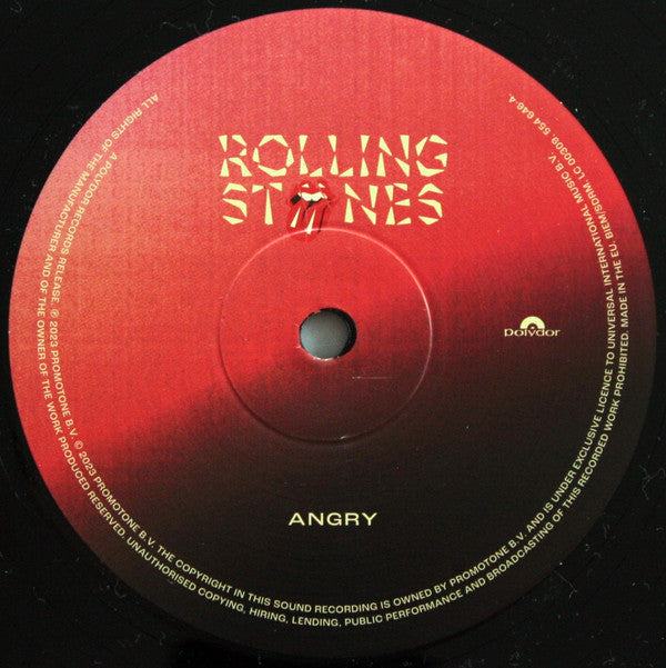 The Rolling Stones : Angry (10", S/Sided, Single, Etch)