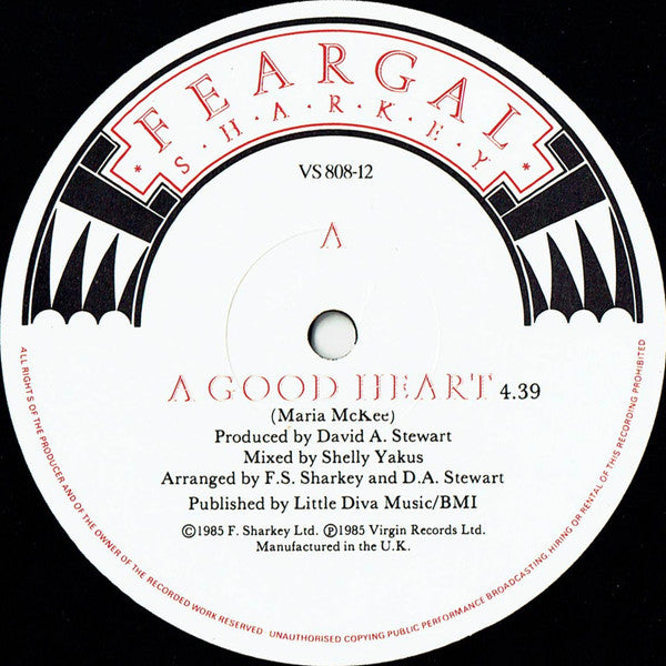 Feargal Sharkey : A Good Heart (12", Single)