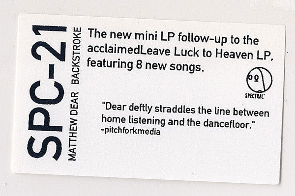 Matthew Dear : Backstroke (LP, MiniAlbum)