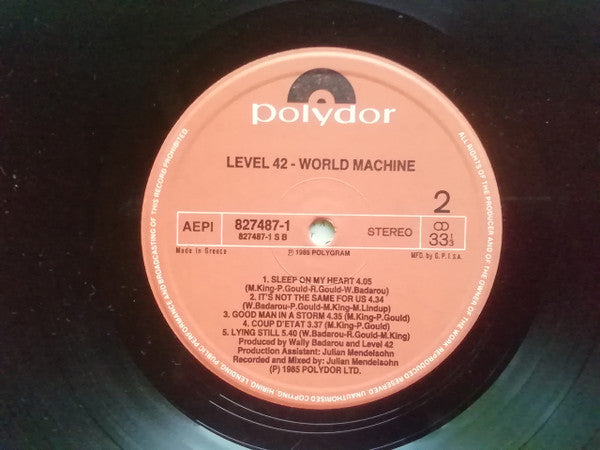Level 42 : World Machine  (LP, Album, Ltd)