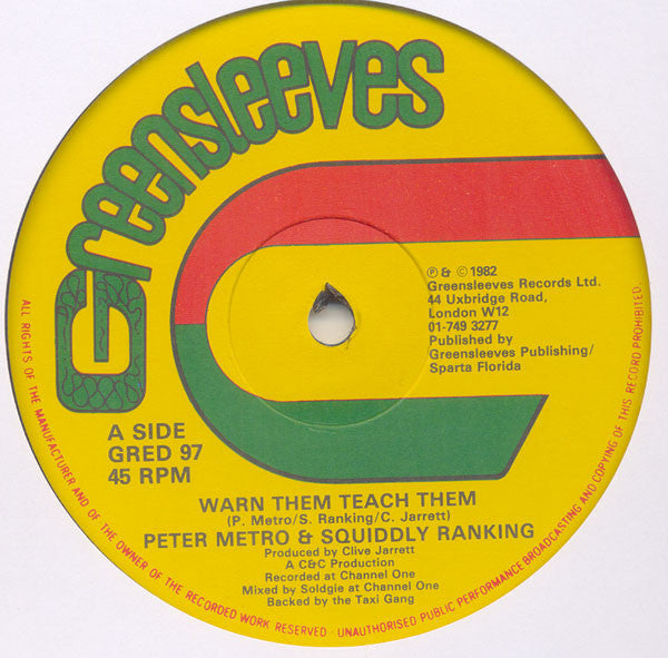 Peter Metro & Squidly Ranks / Peter Metro : Warn Them Teach Them / Caribbean Connection (12")