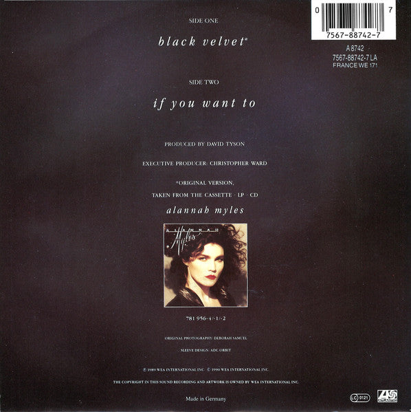 Alannah Myles : Black Velvet (7", Single)