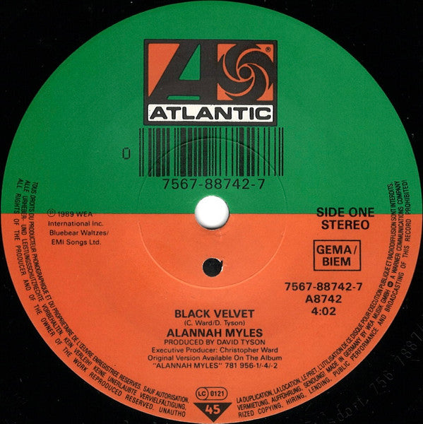 Alannah Myles : Black Velvet (7", Single)