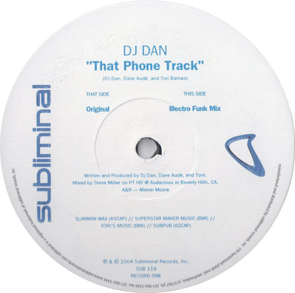 DJ Dan : That Phone Track (2x12")