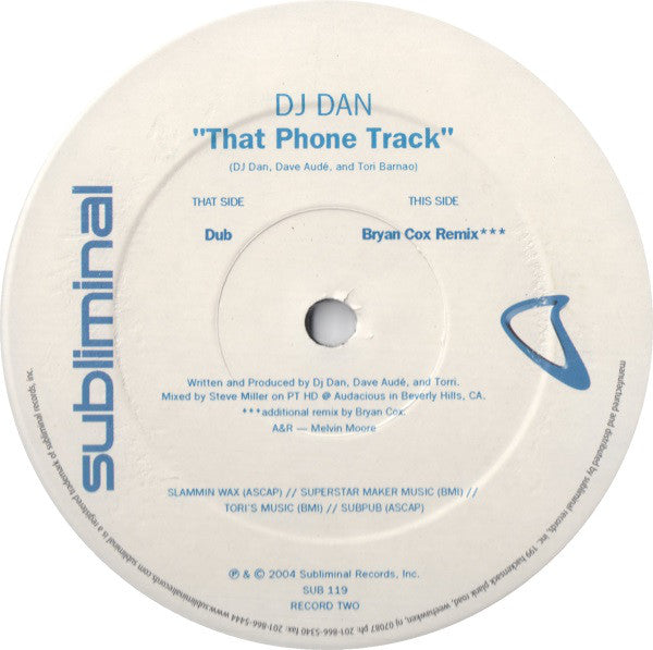 DJ Dan : That Phone Track (2x12")