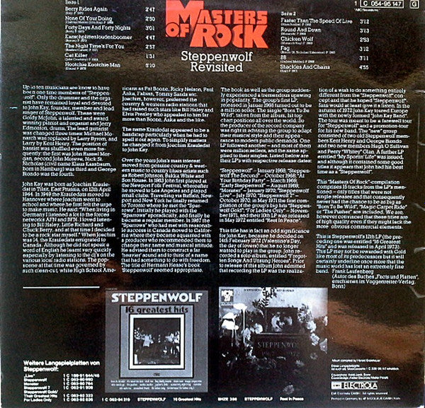 Steppenwolf : Masters Of Rock Vol. 4 (LP, Comp)