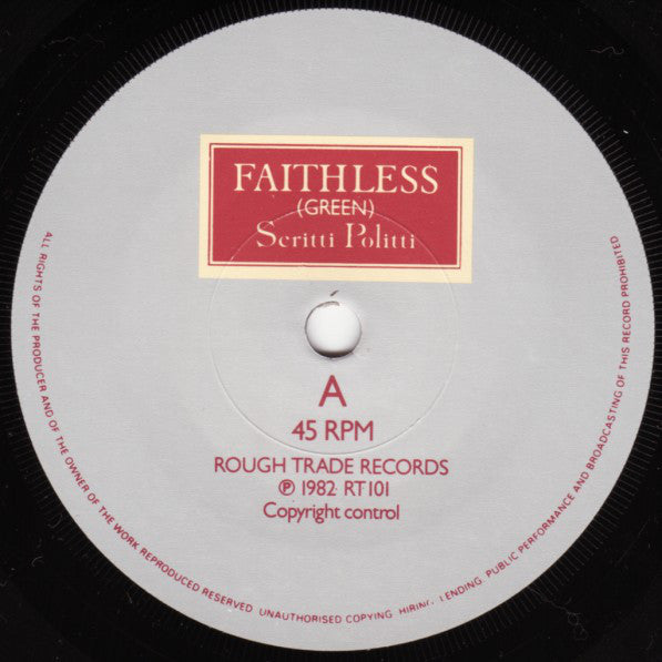 Scritti Politti : Faithless (7", Single)