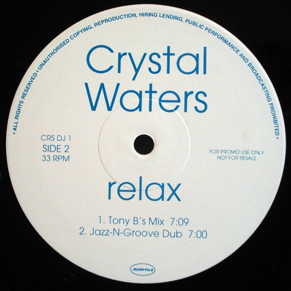 Crystal Waters : Relax (12", Promo)