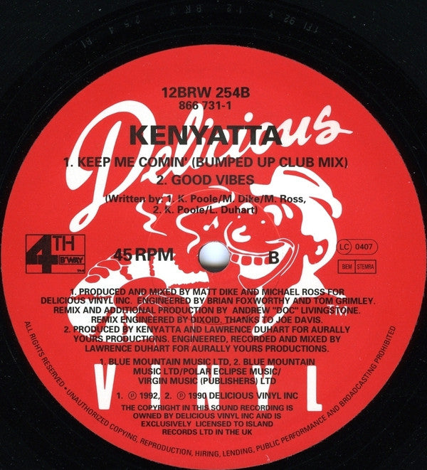 Kenyatta : Keep Me Comin' (12")