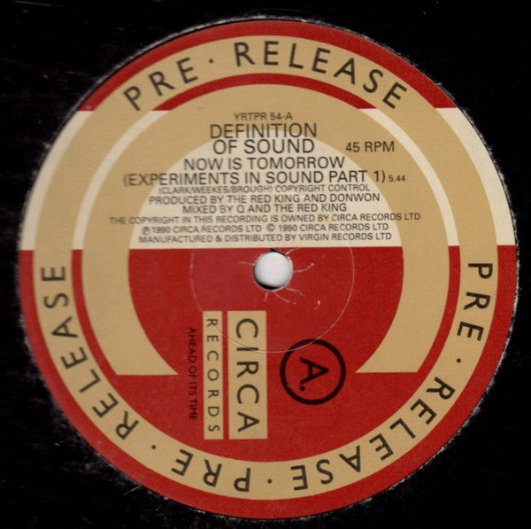Definition Of Sound : Now Is Tomorrow (12", Promo)